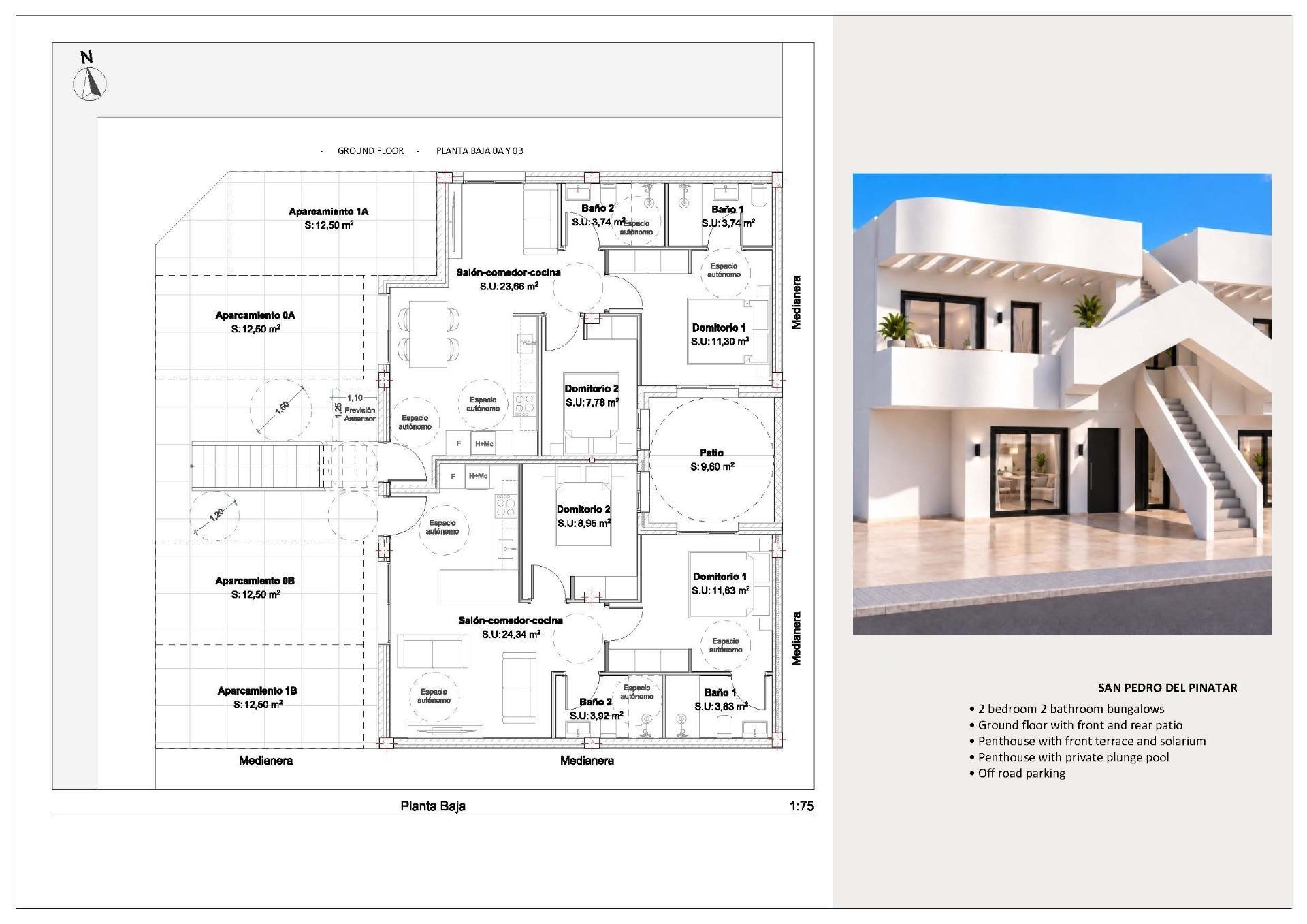 Chalet boutique de obra nueva a 800m de la playa en San Pedro del Pinatar - 2 dorm.