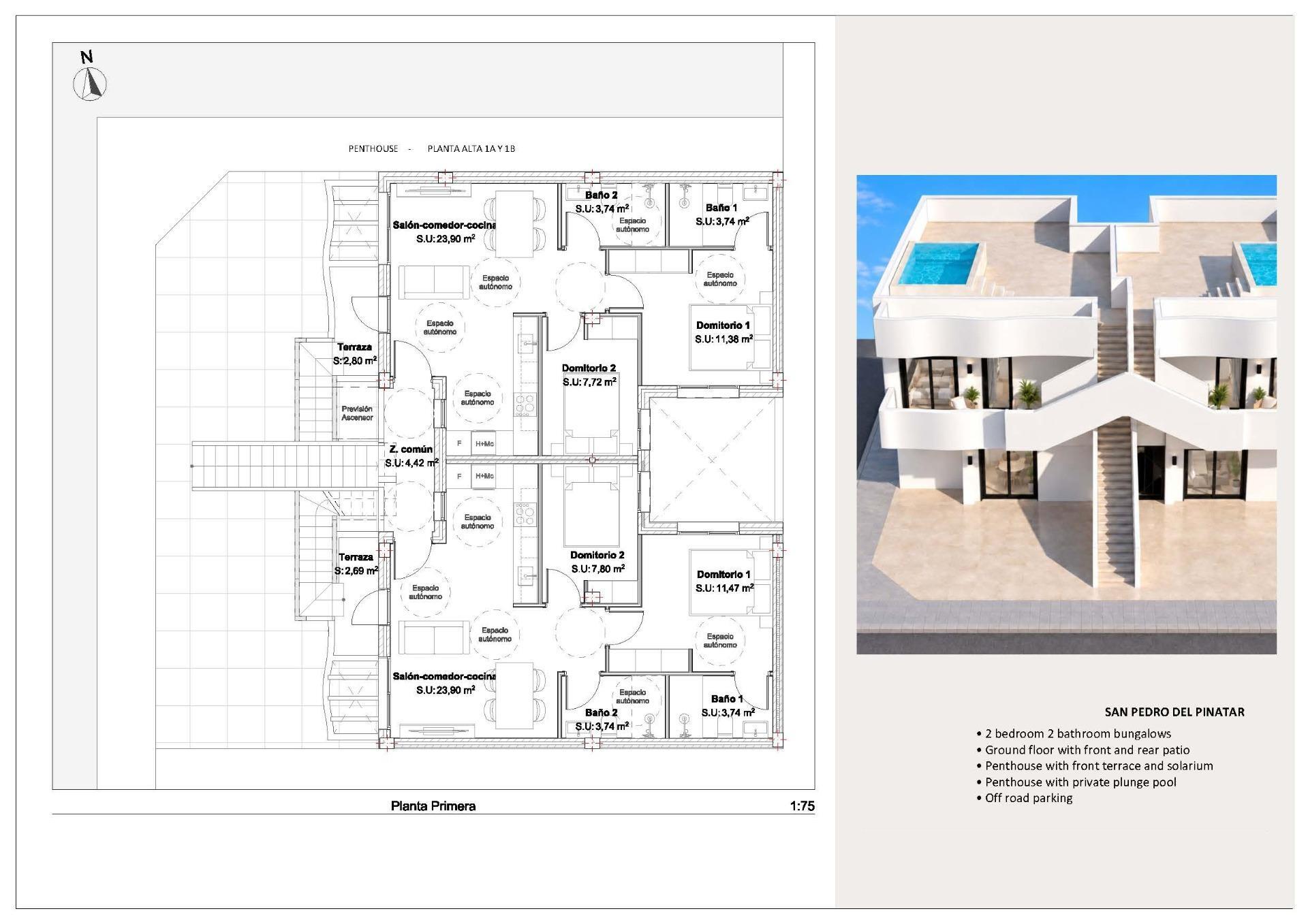 Chalet boutique de obra nueva con piscina privada en San Pedro del Pinatar