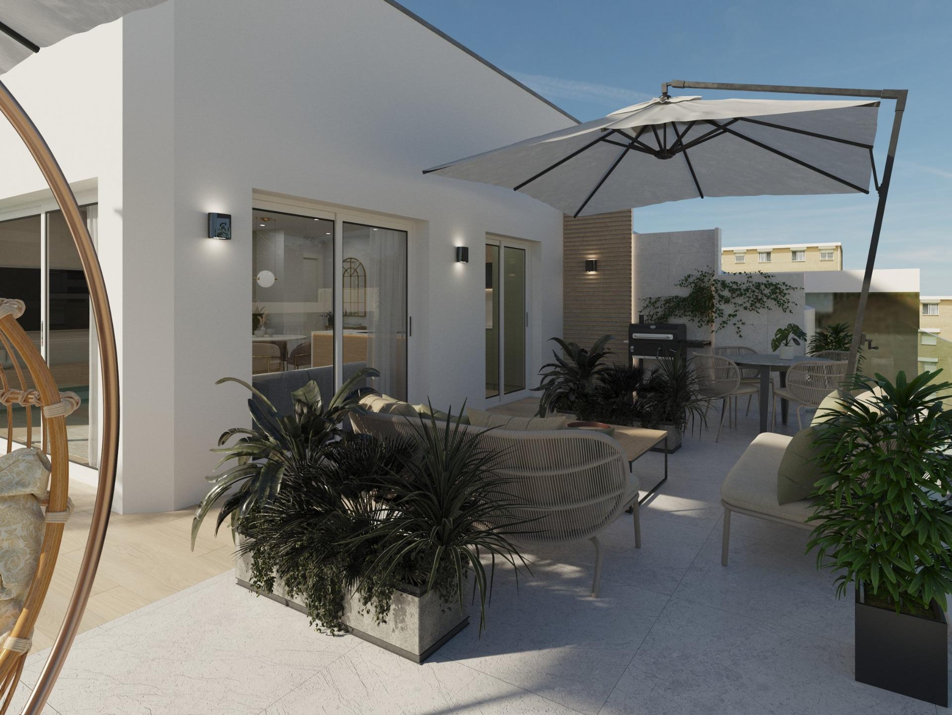 Ático de diseño con piscina privada en el centro de Guardamar — Obra nueva