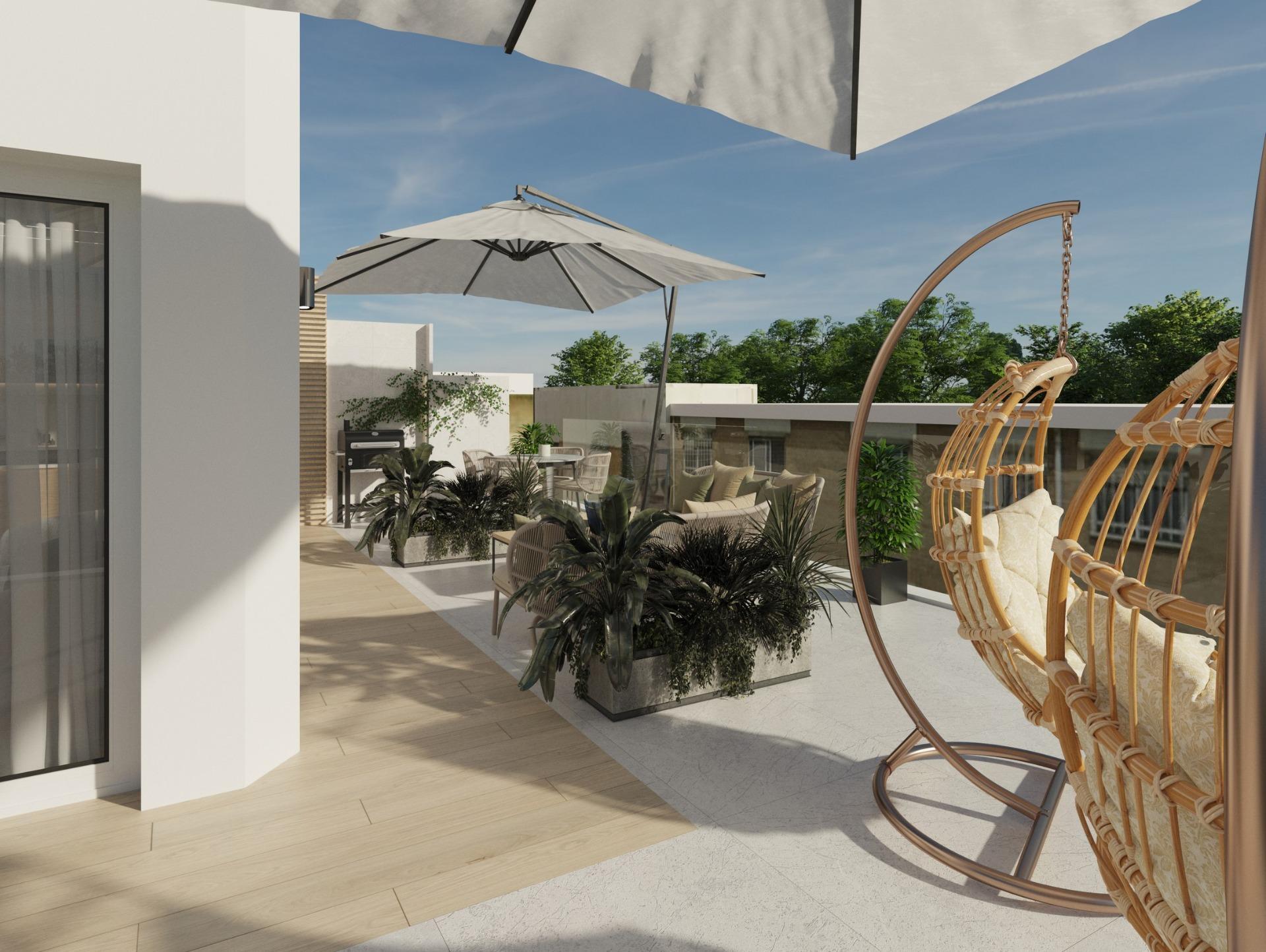 Ático de diseño con piscina privada en el centro de Guardamar — Obra nueva