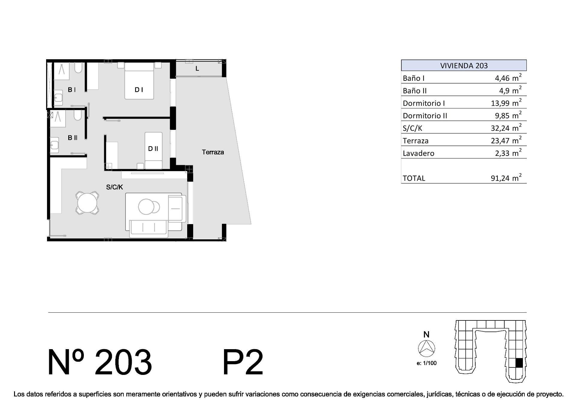 Apartamento de obra nueva con piscina privada en San Miguel de Salinas — 2 dorm.