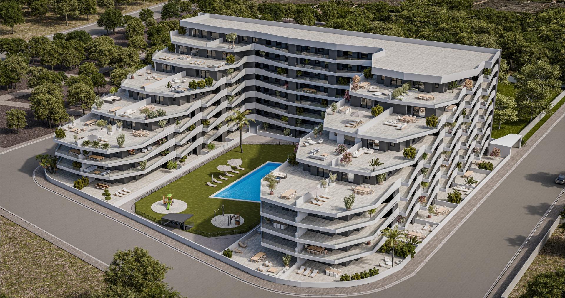 Apartamento de obra nueva en San Miguel de Salinas con piscina privada — 3 dorm.