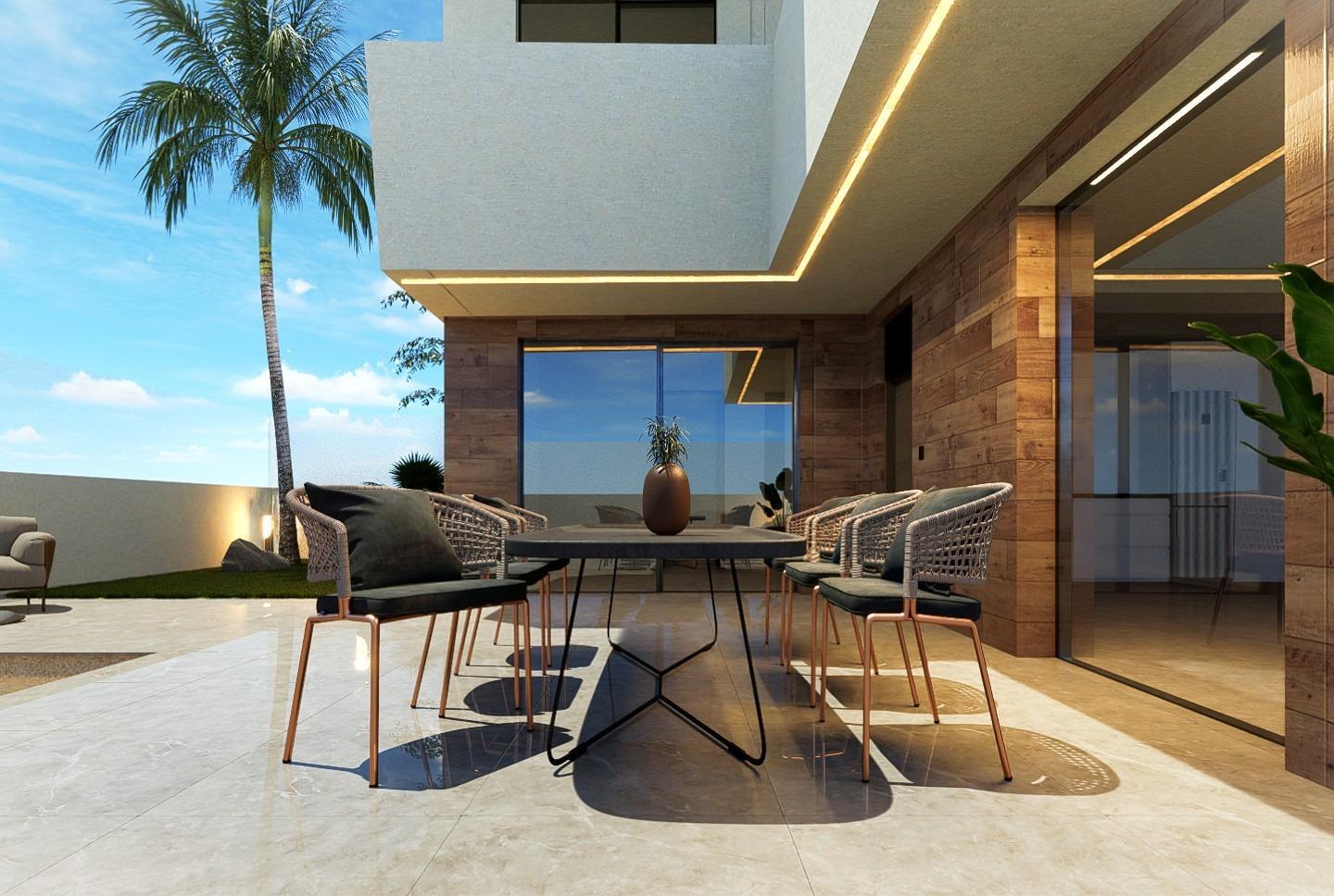Villa de obra nueva con piscina privada en San Pedro del Pinatar — 3 dorm.