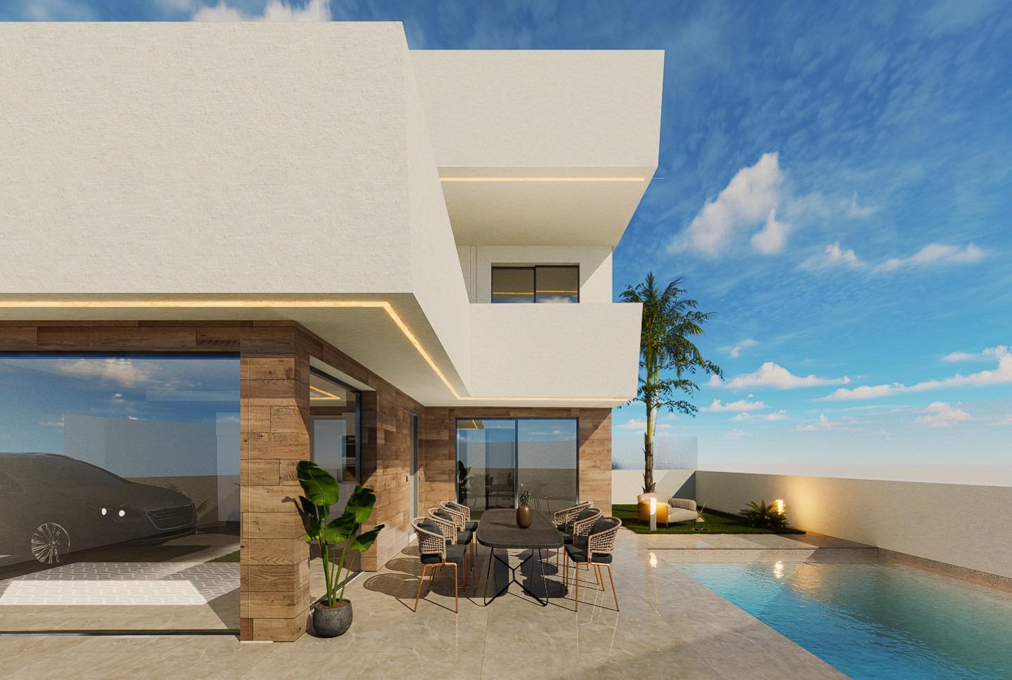 Villa de obra nueva con piscina privada en San Pedro del Pinatar — 3 dorm.