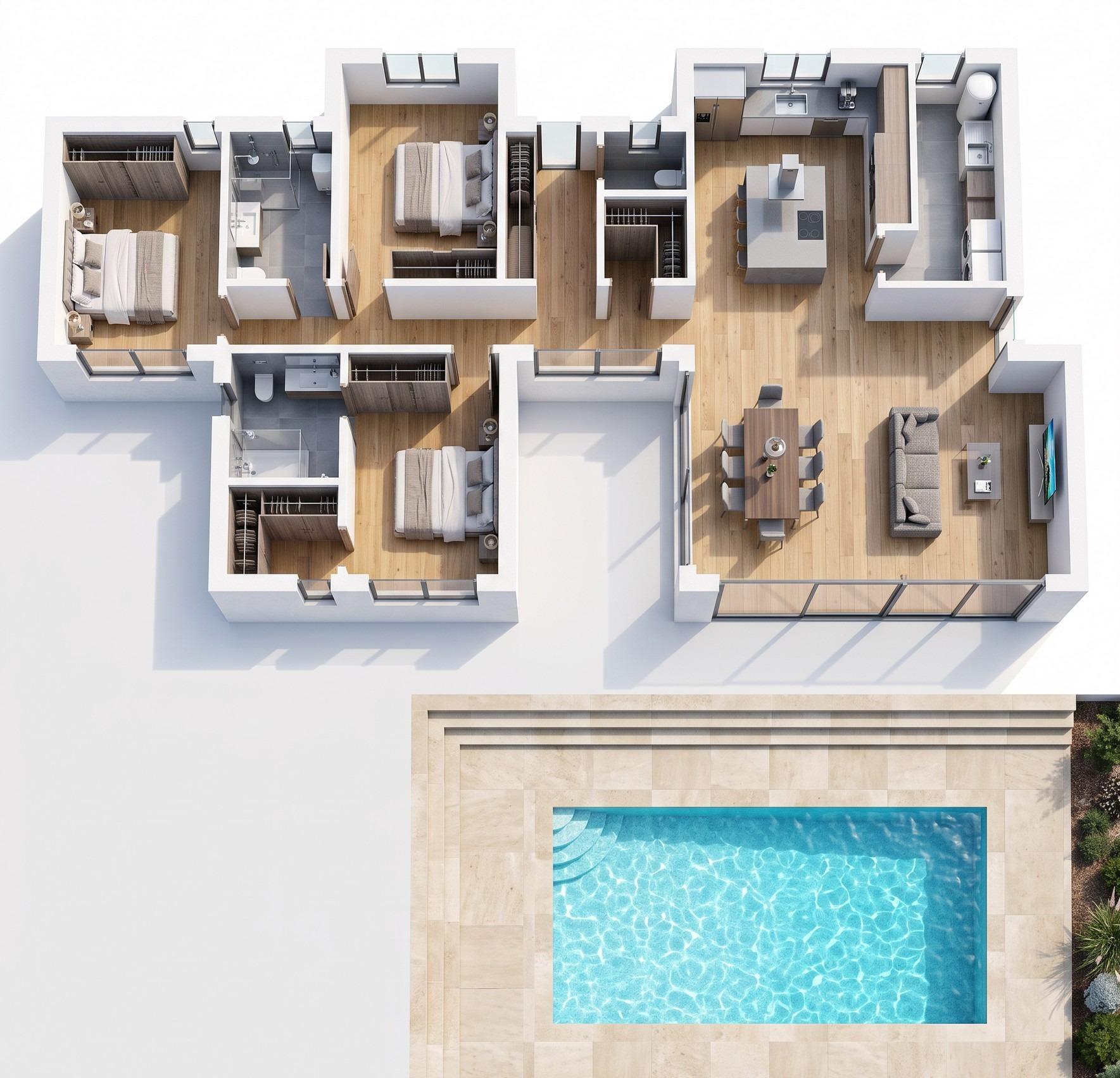 Villa de diseño con piscina en parcela de 10.000 m² en La Romana — 3 dorm.