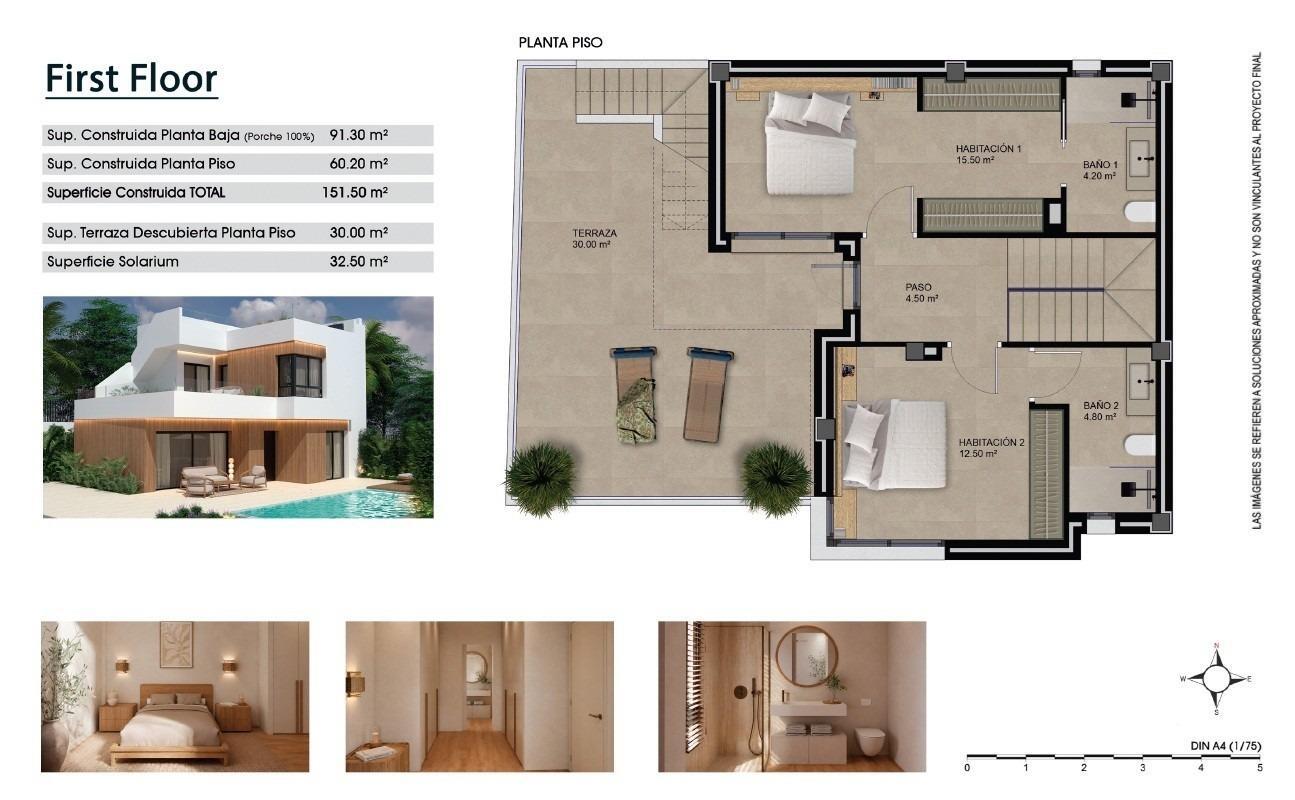 Villa de obra nueva con piscina privada en Vistabella Golf — 3 dorm. y 3 baños