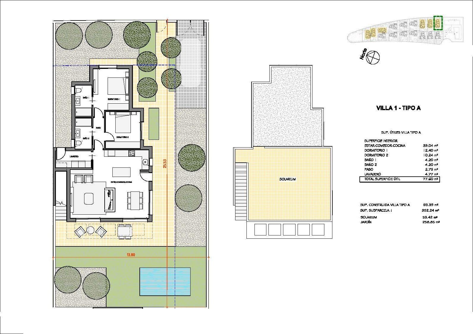 Villa de obra nueva con piscina privada en Hacienda del Álamo Golf — 2 dorm.