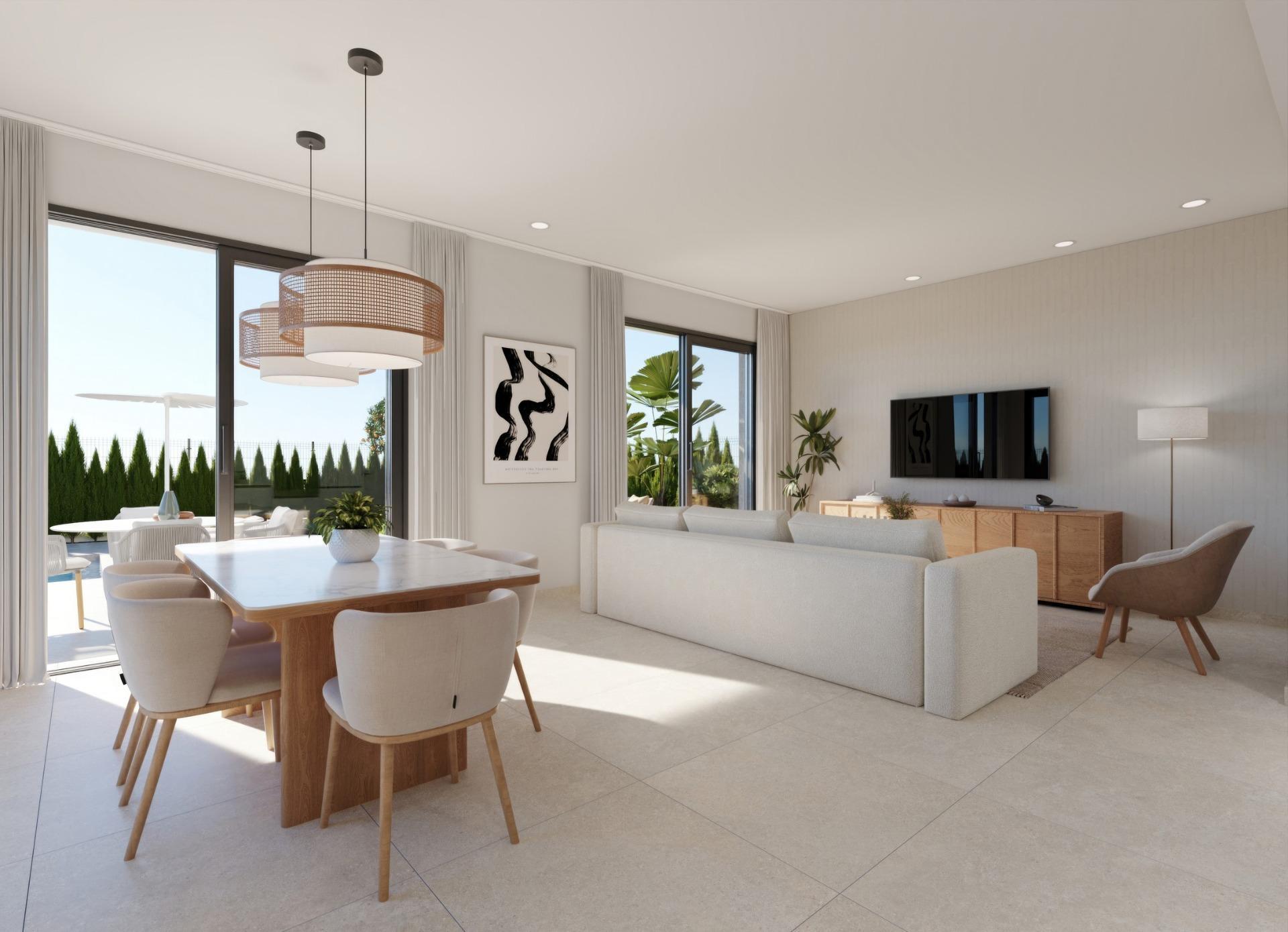 Villa de obra nueva con piscina privada en Hacienda del Álamo Golf — 2 dorm.