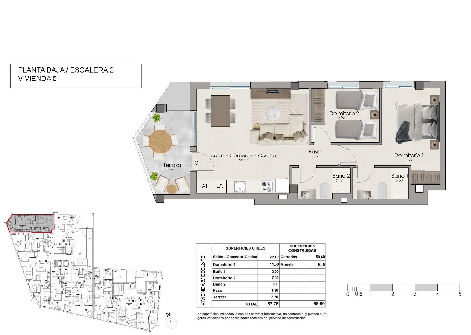 Apartamento de Obra Nueva en Santa Pola con Piscina Privada — 2 Dorm y 2 Baños
