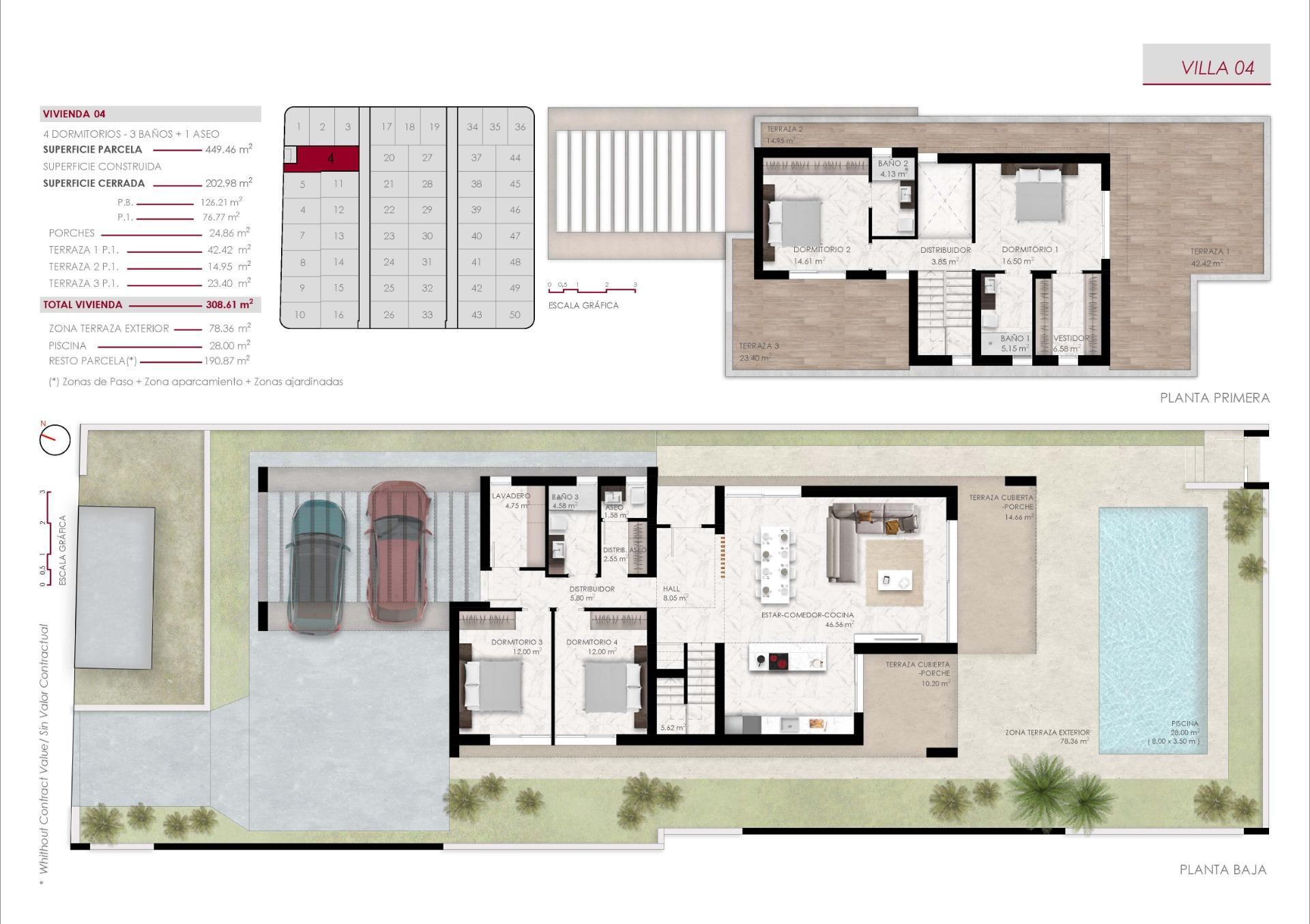 Villa de obra nueva con piscina privada en Ciudad Quesada — 4 dorm.