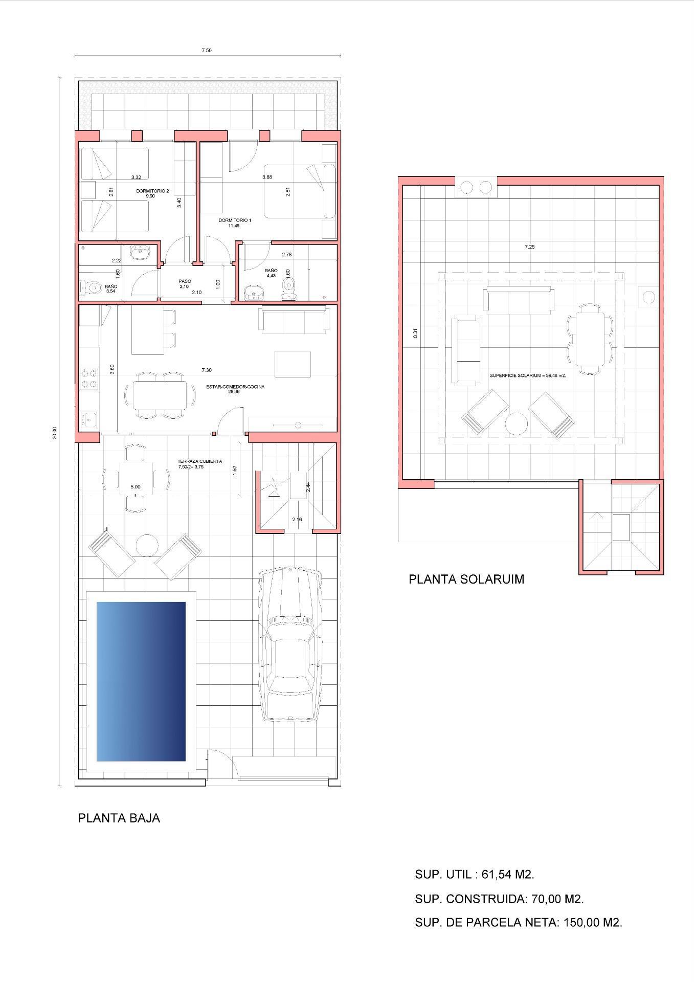 Piso de obra nueva con piscina privada y solárium en Fuente Álamo — 2 dorm.