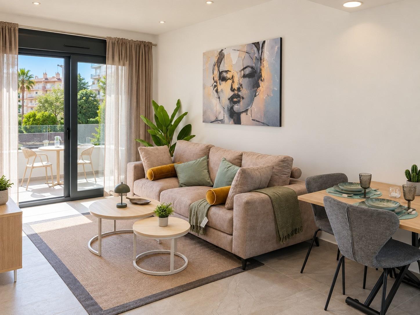 Apartamento de obra nueva con piscina privada en Torrevieja — 2 dorm. y 2 baños