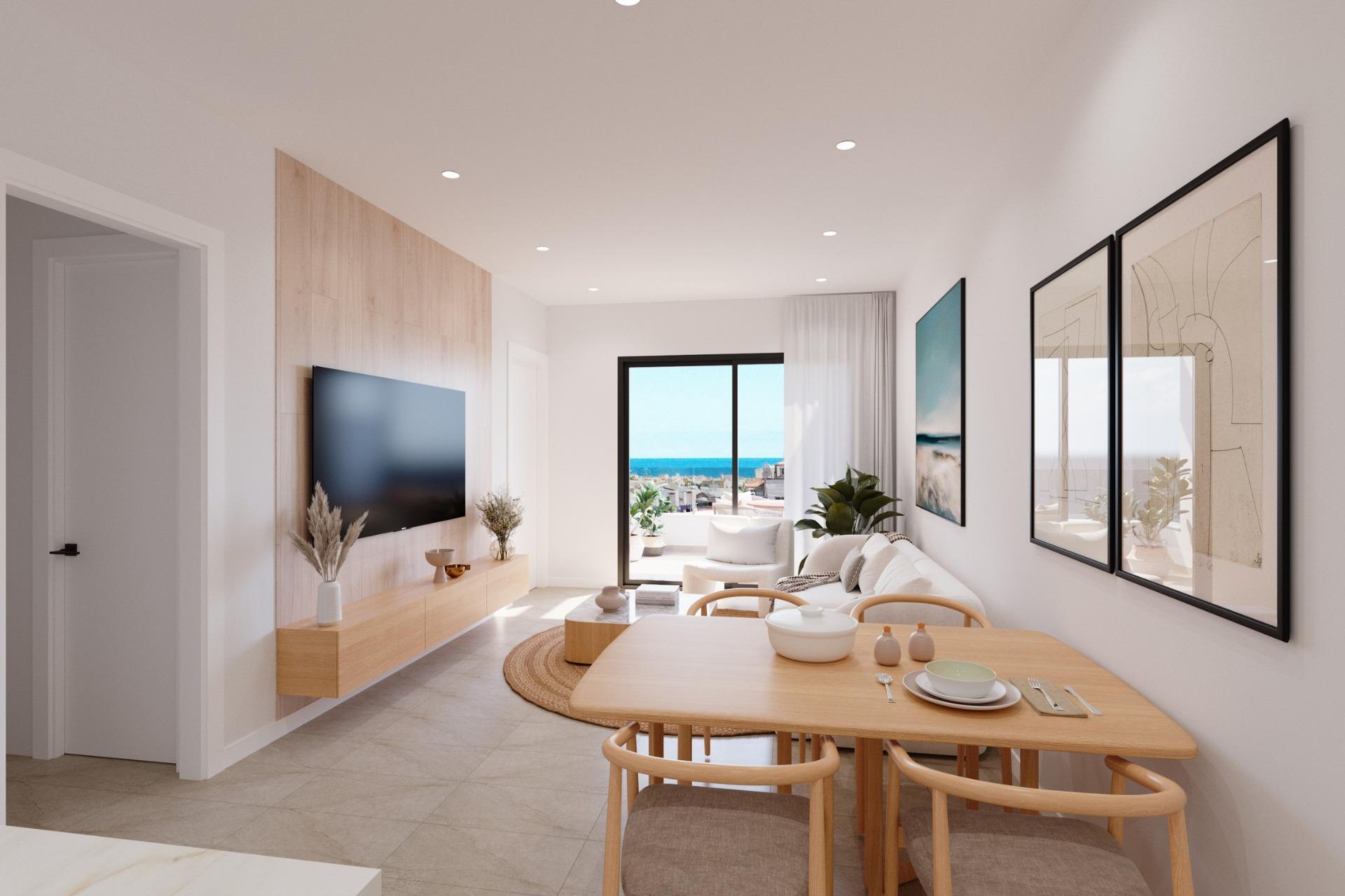 Apartamento de obra nueva con piscina privada en Torrevieja — 2 dorm. y 2 baños