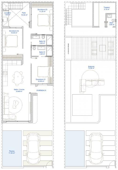 Piso de obra nueva con piscina privada y solárium en San Pedro del Pinatar