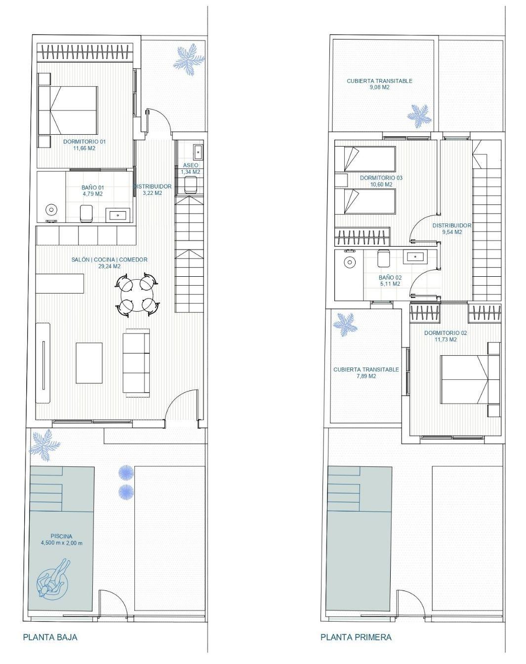 Obra nueva en Torre Pacheco con piscina privada y 3 dormitorios — Diseño moderno