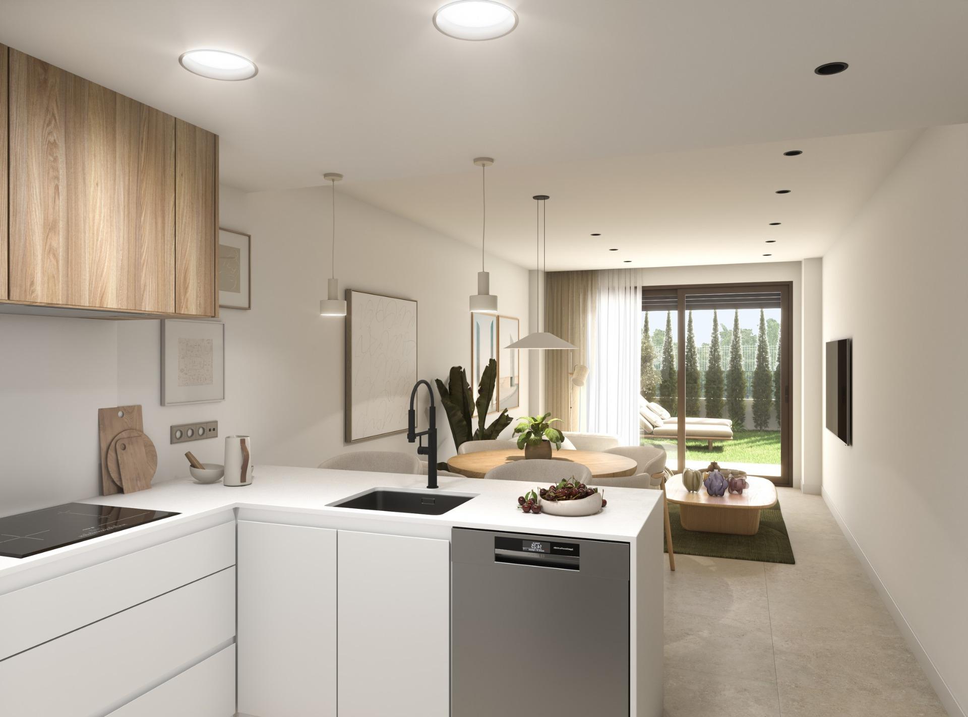 Apartamento de obra nueva en Guardamar con piscina privada y terraza — 2 dorm.