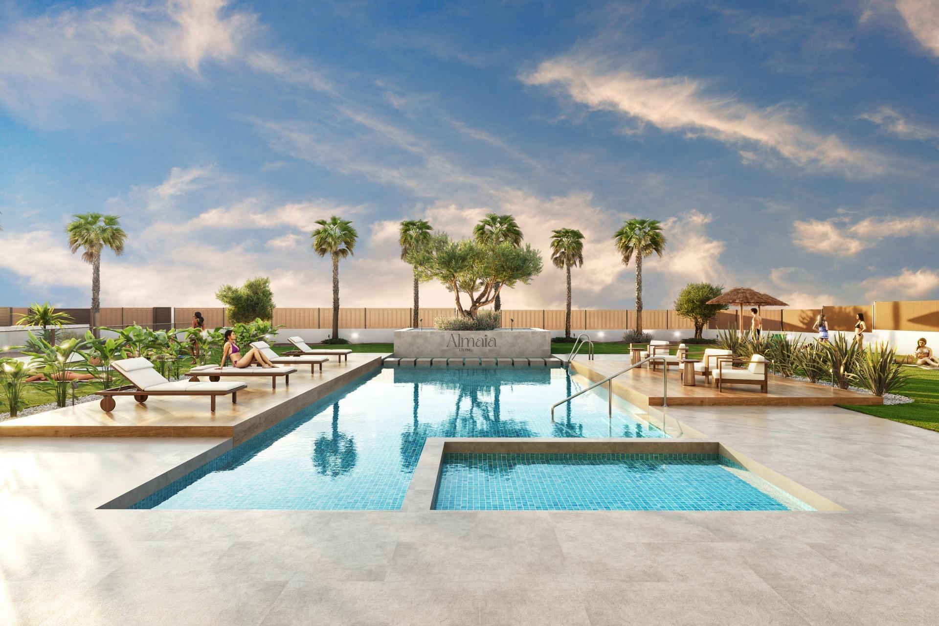 Apartamento de obra nueva con piscina privada en Los Frutales, Torrevieja — 2 dorm.