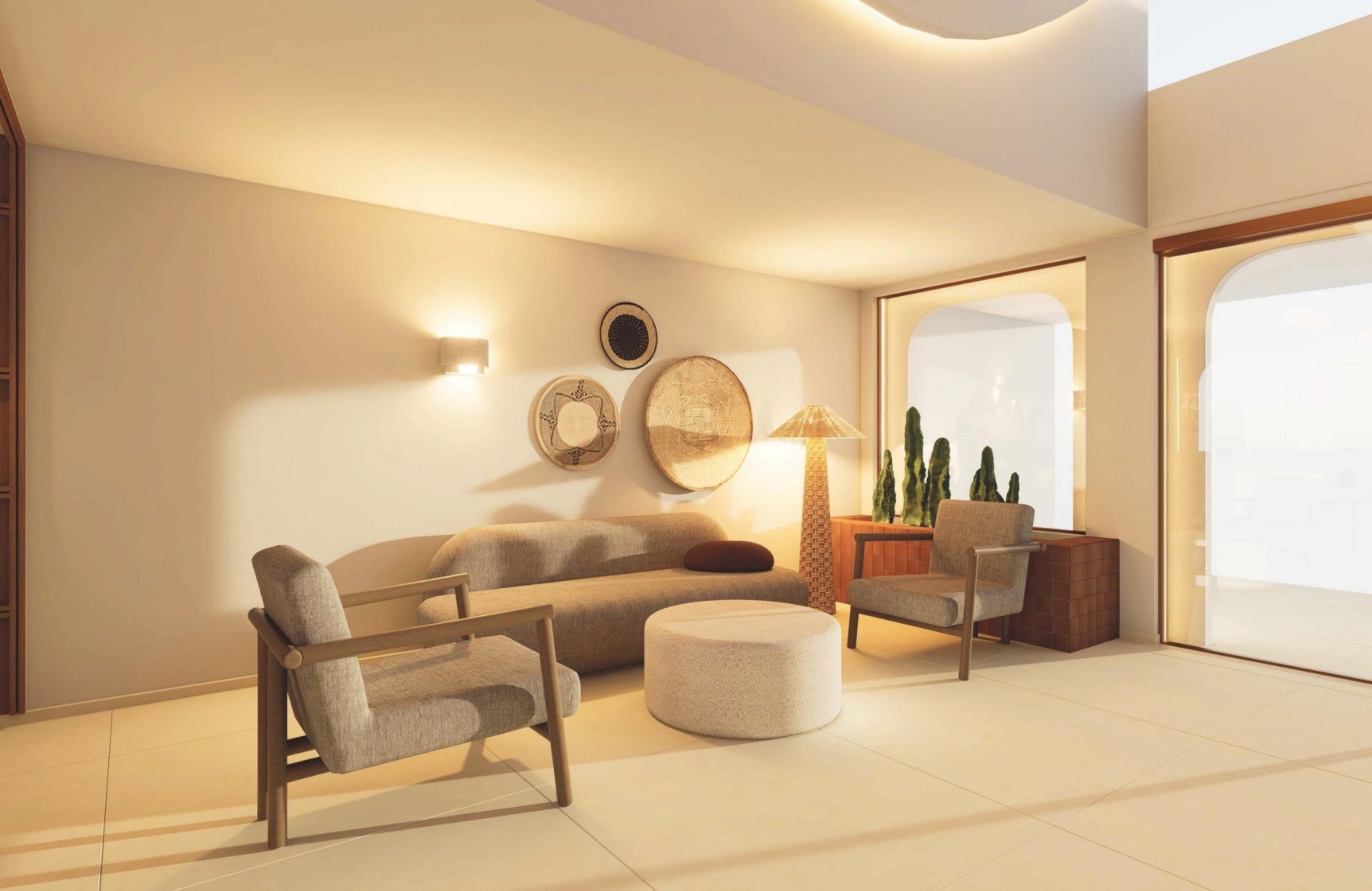 Apartamento obra nueva con piscina privada en Los Frutales, Torrevieja — 2 dorm.
