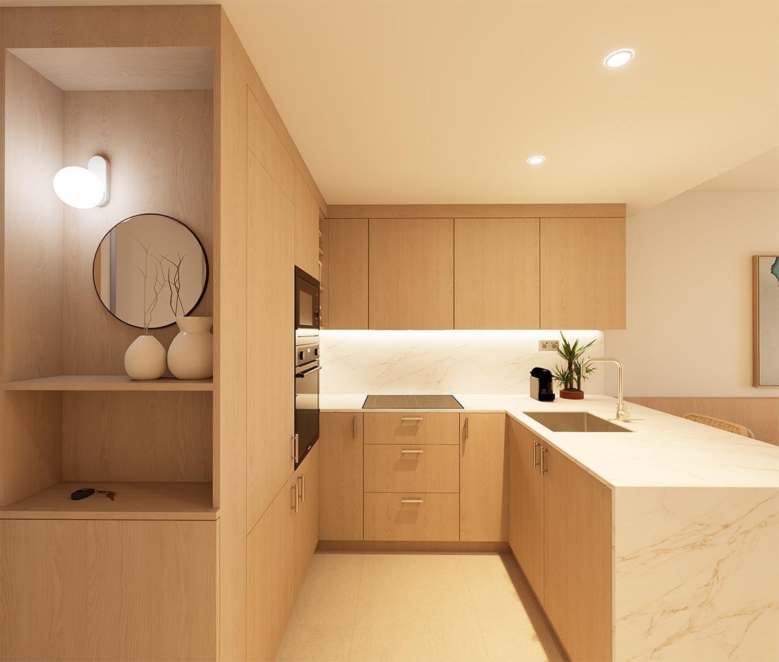 Apartamento obra nueva con piscina privada en Los Frutales, Torrevieja — 2 dorm.