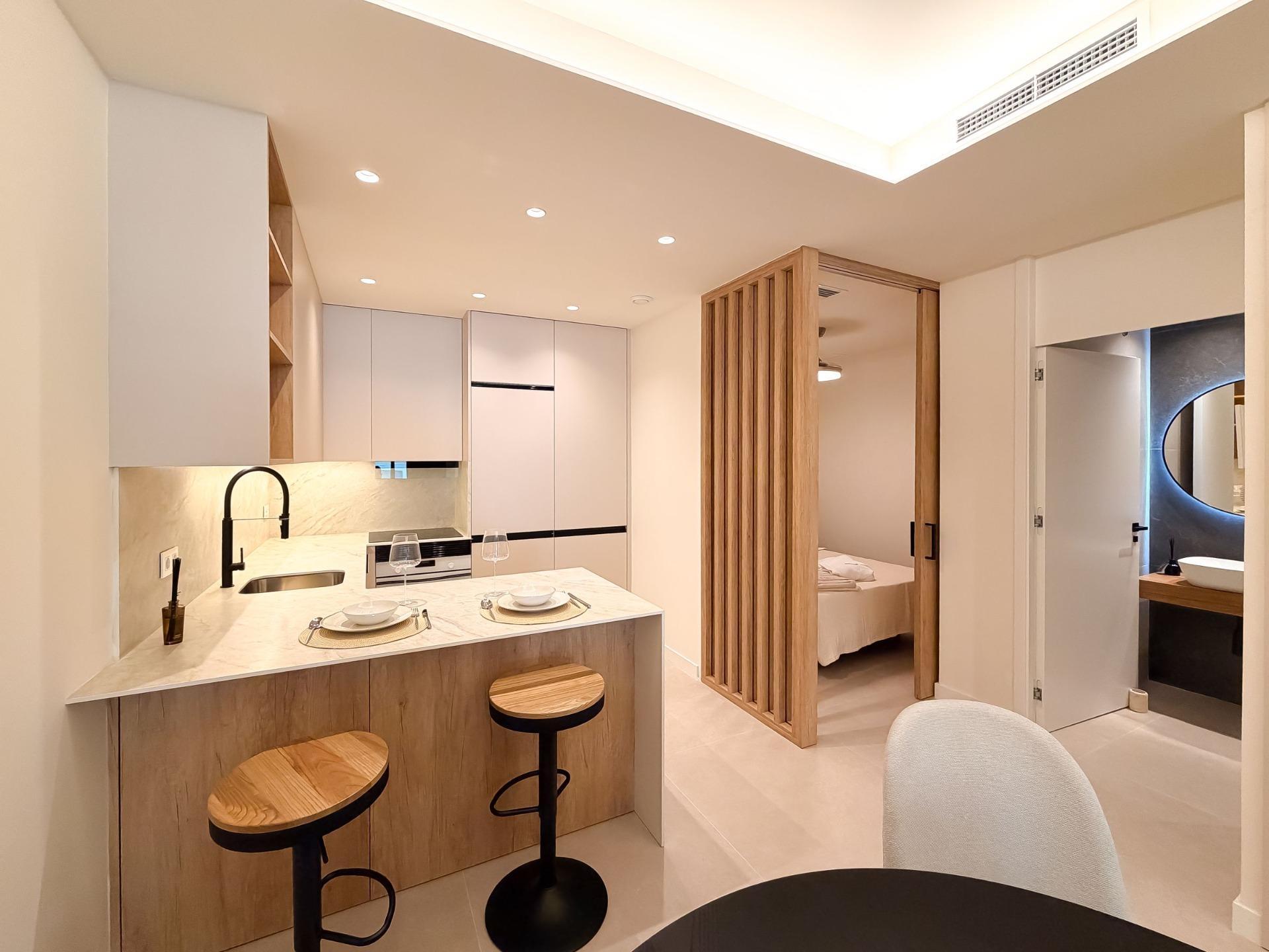 Apartamento de obra nueva a 300m del mar en Santiago de la Ribera — 2 dorm.