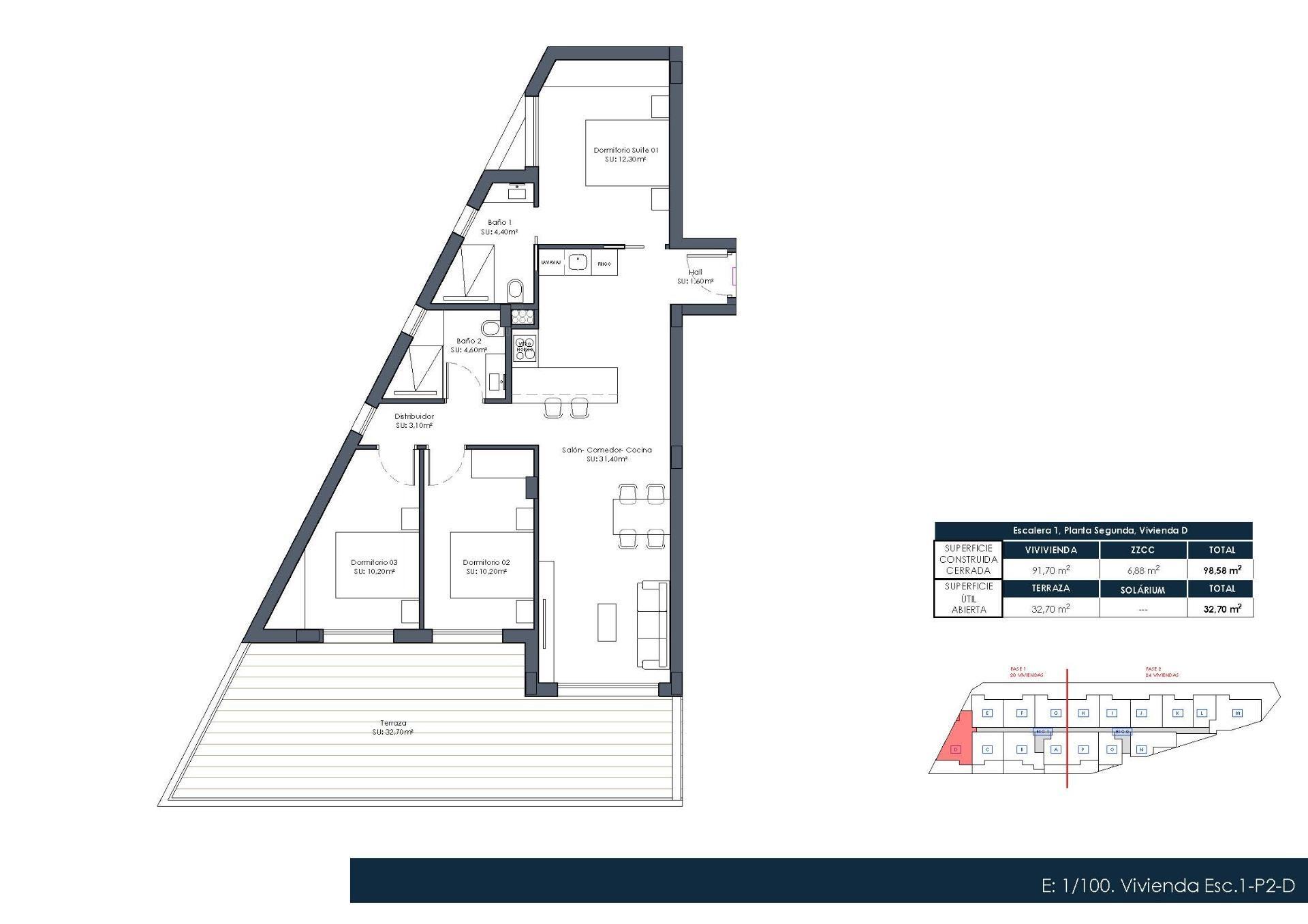 Apartamento de obra nueva con piscina privada en Formentera del Segura — 3 dorm.