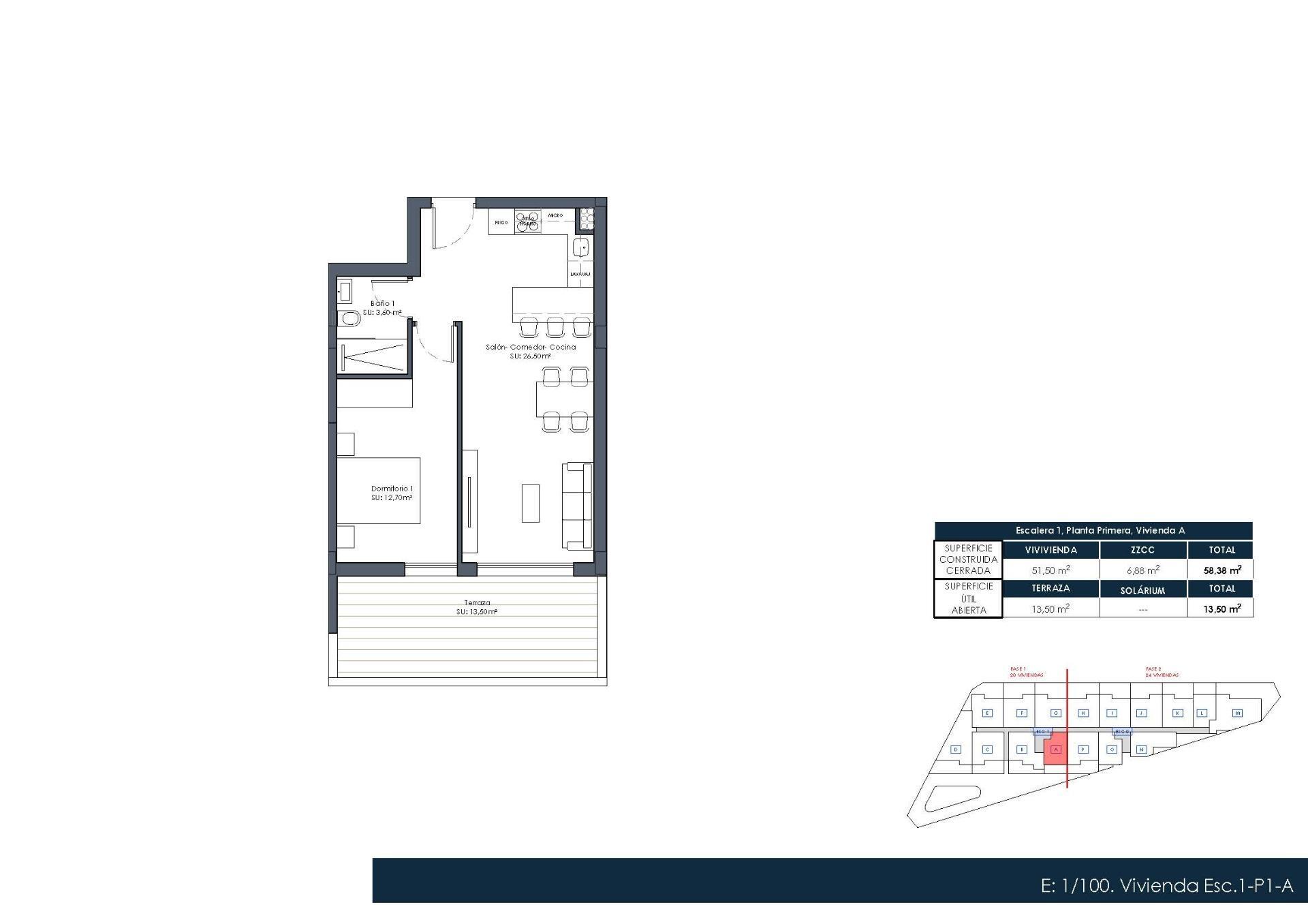 Apartamento de obra nueva con piscina privada en Formentera del Segura — 1 dormitorio