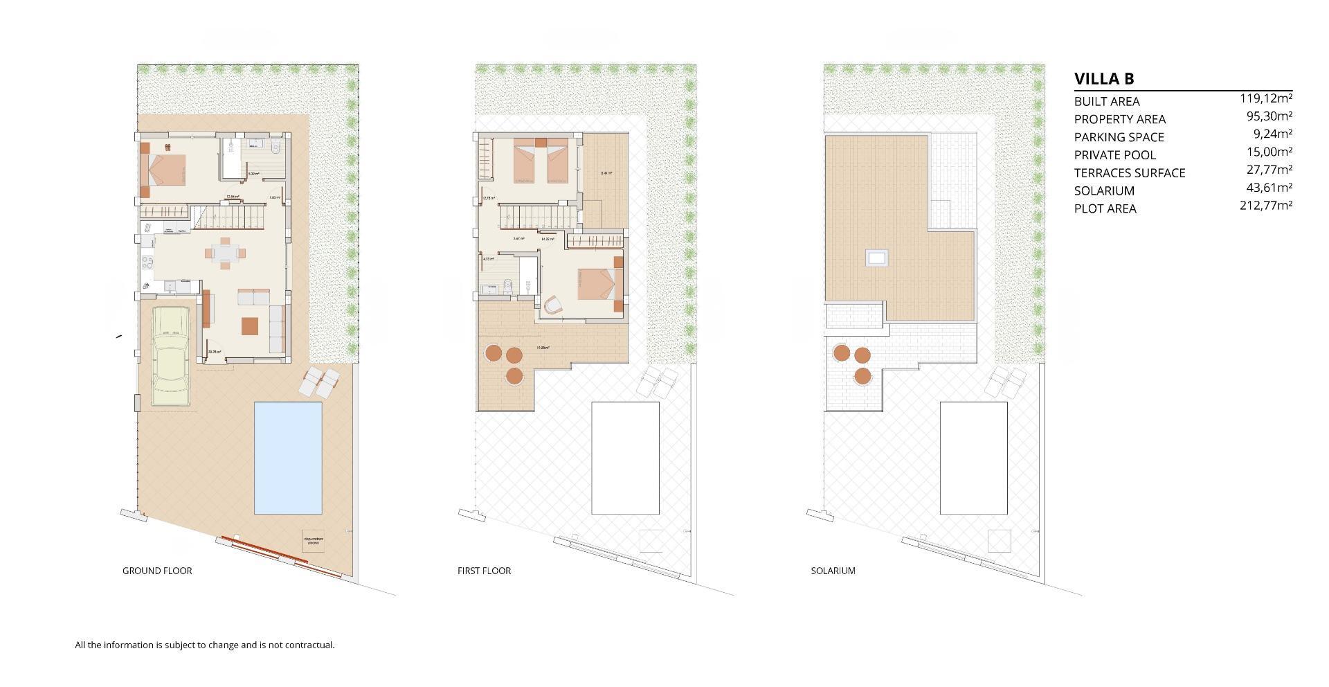 Villa de obra nueva en Los Alcázares con piscina privada — 3 dorm y solárium