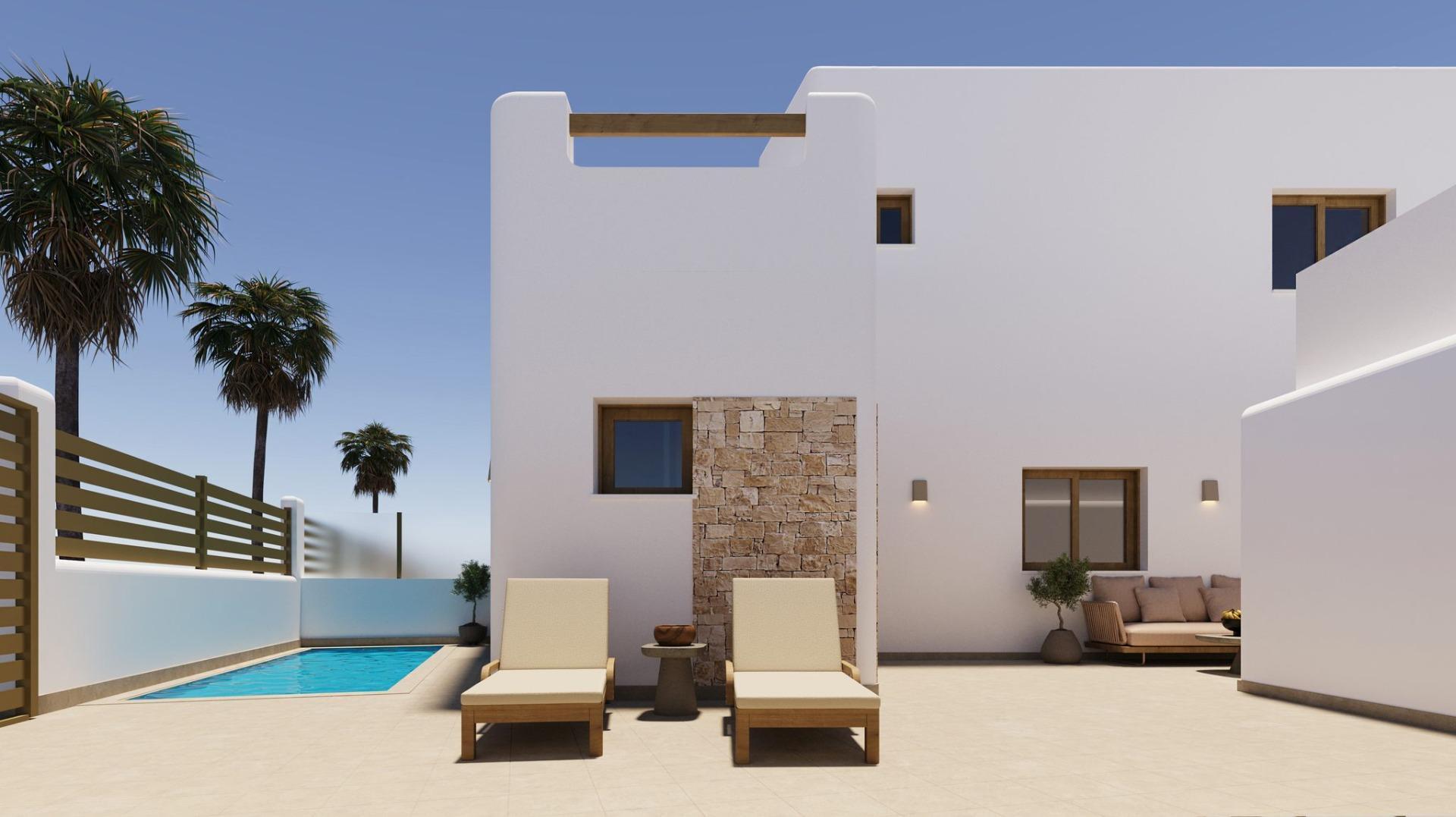 Villa de obra nueva con piscina privada y solárium en Torre Pacheco – 2 Dorm.