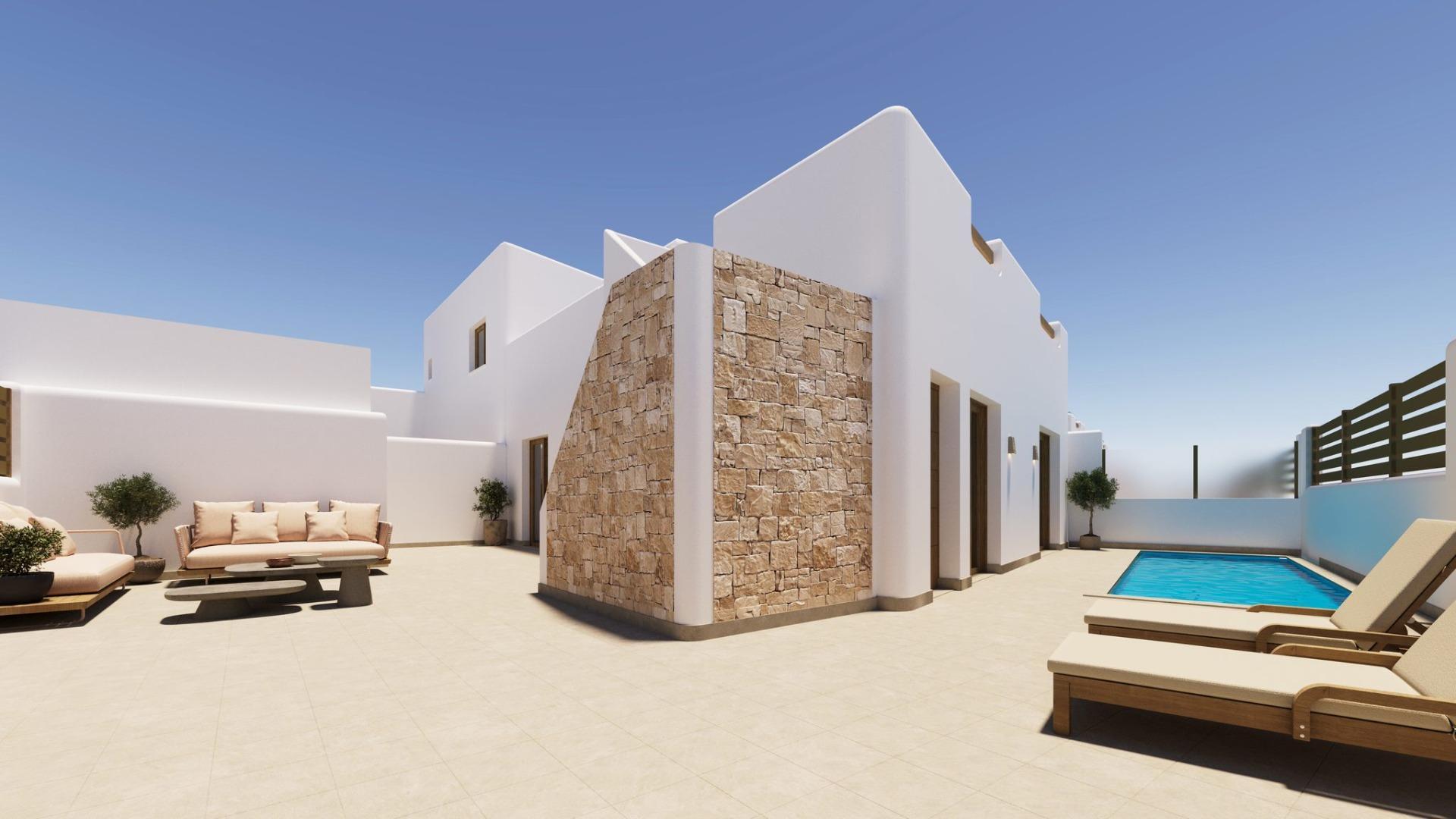 Villa de obra nueva con piscina privada y solárium en Torre Pacheco – 2 Dorm.